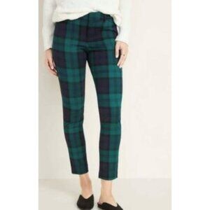 Old Navy blue & green plaid Pixie Ankle skinny pant 12
